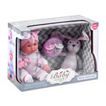 Bábika s plyšovým zajačikom – ružová